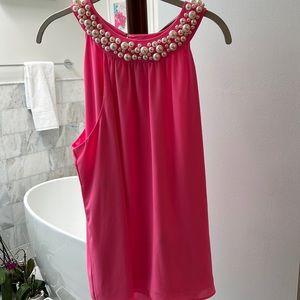 Lily Pulitzer pearl neckline swing top hot pink